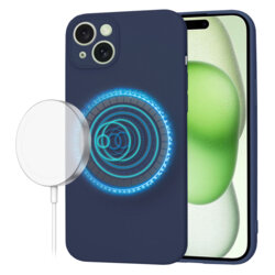 Husa silicon iPhone 15 Plus Techsuit SoftFlex MagSafe, bleumarin