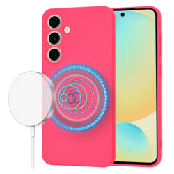 Husa silicon Samsung Galaxy S24 FE Techsuit SoftFlex MagSafe, fucsia