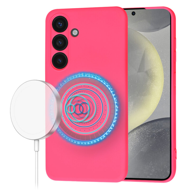 Husa silicon Samsung Galaxy S24 Techsuit SoftFlex MagSafe, fucsia