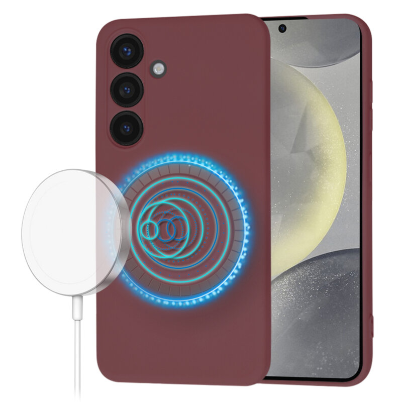 Husa silicon Samsung Galaxy S24 Techsuit SoftFlex MagSafe, bordo