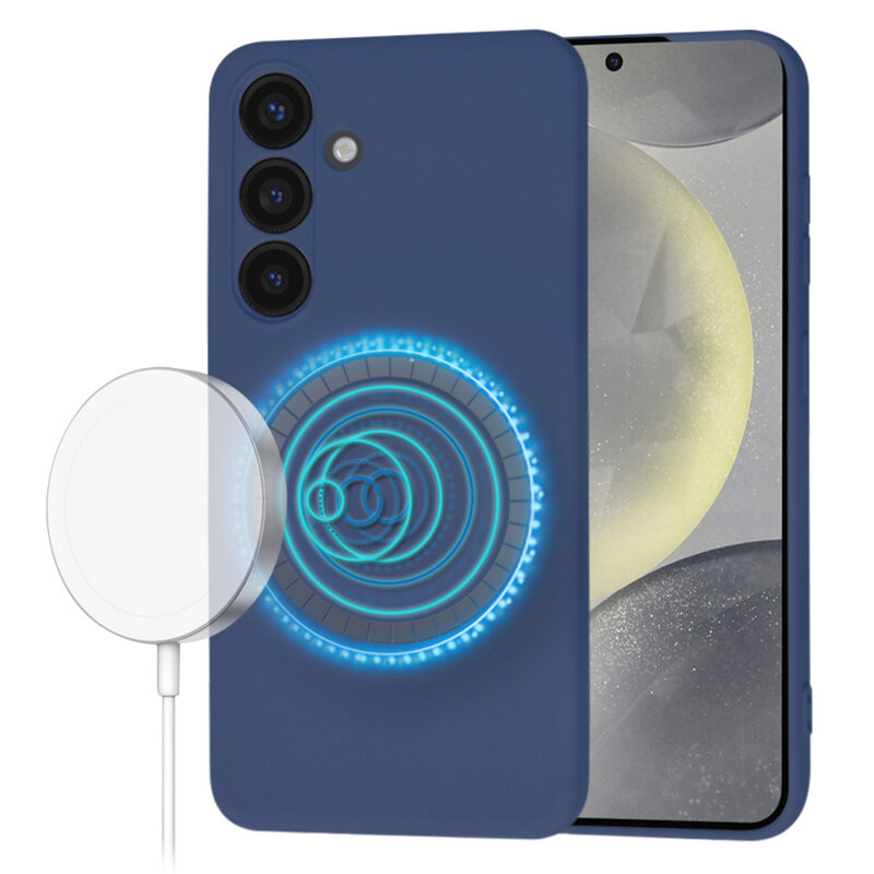Husa silicon Samsung Galaxy S24 Techsuit SoftFlex MagSafe, bleumarin