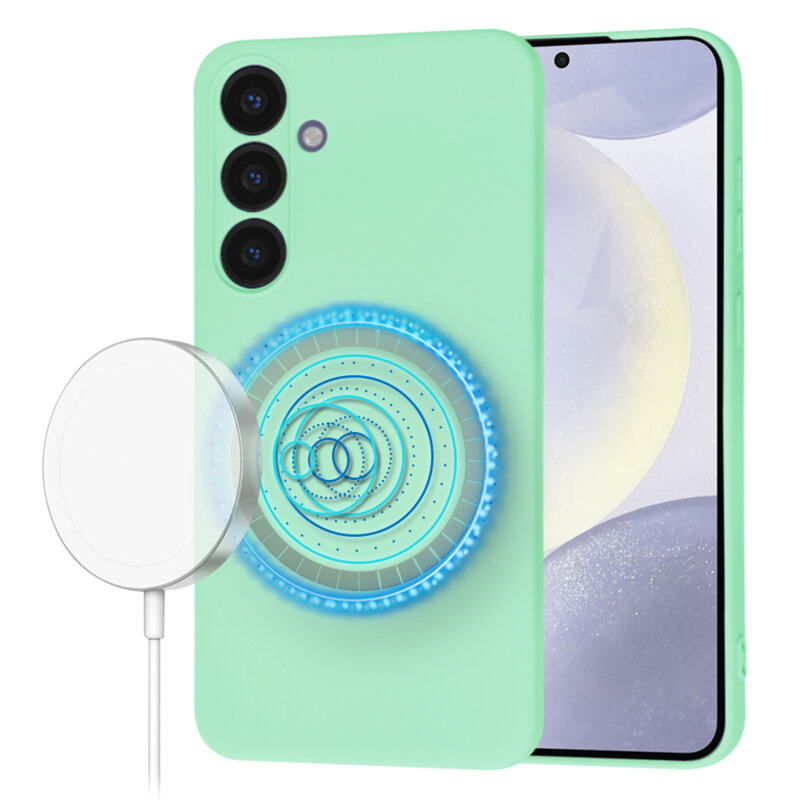 Husa silicon Samsung Galaxy S24 Plus Techsuit SoftFlex MagSafe, verde deschis