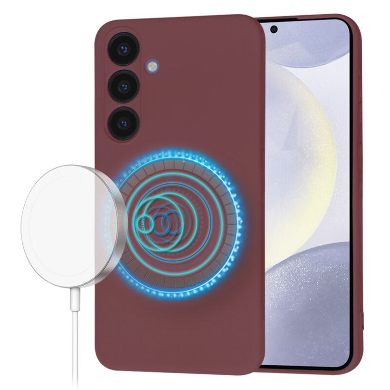 Husa silicon Samsung Galaxy S24 Plus Techsuit SoftFlex MagSafe, bordo