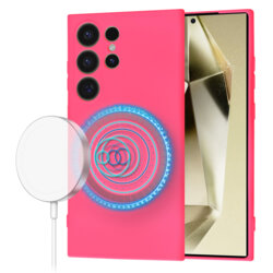 Husa silicon Samsung Galaxy S24 Ultra Techsuit SoftFlex MagSafe, fucsia