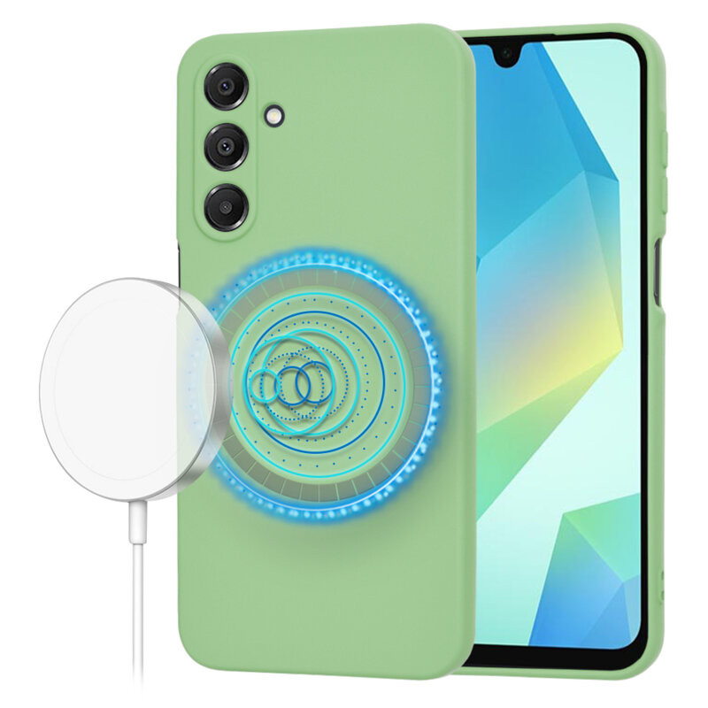 Husa silicon Samsung Galaxy A16 5G Techsuit SoftFlex MagSafe, verde deschis