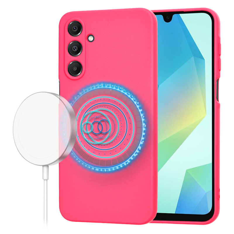 Husa silicon Samsung Galaxy A16 5G Techsuit SoftFlex MagSafe, fucsia
