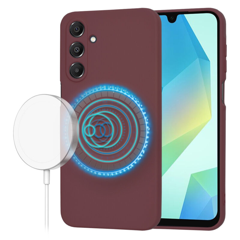Husa silicon Samsung Galaxy A16 Techsuit SoftFlex MagSafe, bordo
