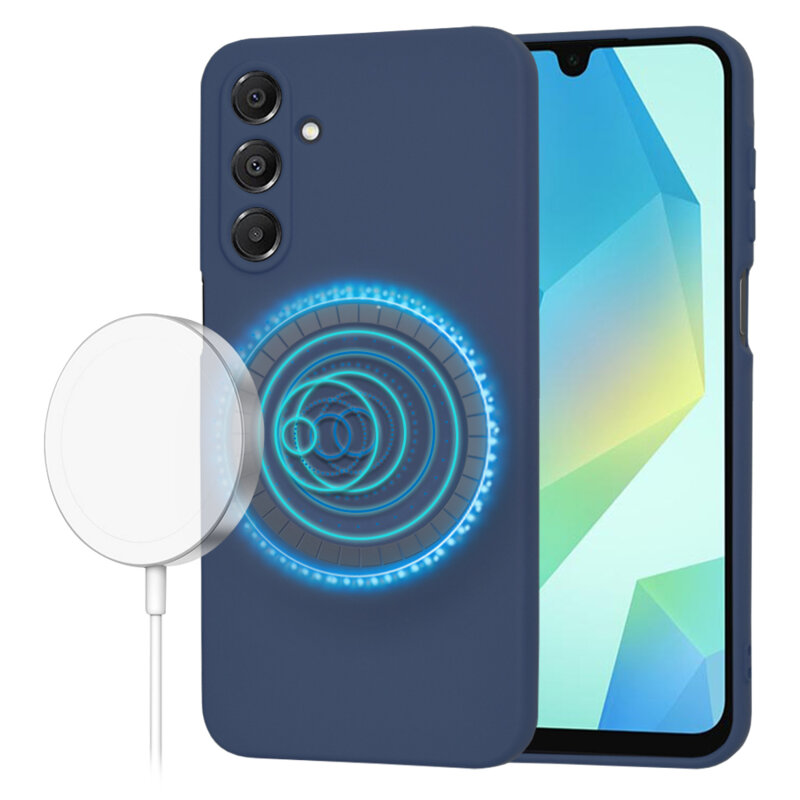 Husa silicon Samsung Galaxy A16 5G Techsuit SoftFlex MagSafe, bleumarin