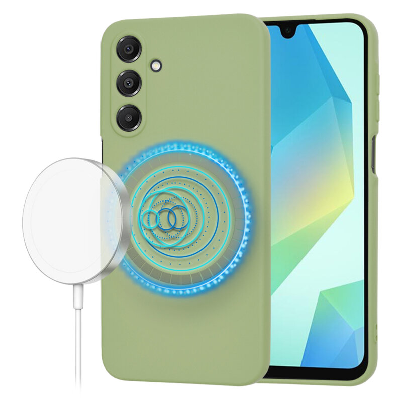 Husa silicon Samsung Galaxy A16 Techsuit SoftFlex MagSafe, verde