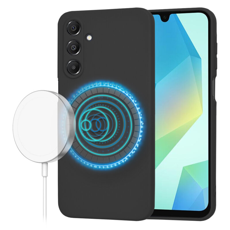 Husa silicon Samsung Galaxy A16 Techsuit SoftFlex MagSafe, negru
