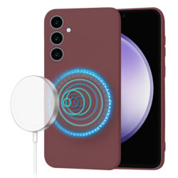 Husa silicon Samsung Galaxy S23 FE Techsuit SoftFlex MagSafe, bordo