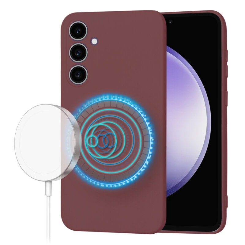 Husa silicon Samsung Galaxy S23 FE Techsuit SoftFlex MagSafe, bordo