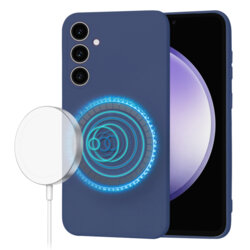 Husa silicon Samsung Galaxy S23 FE Techsuit SoftFlex MagSafe, bleumarin