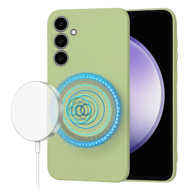 Husa silicon Samsung Galaxy S23 FE Techsuit SoftFlex MagSafe, verde