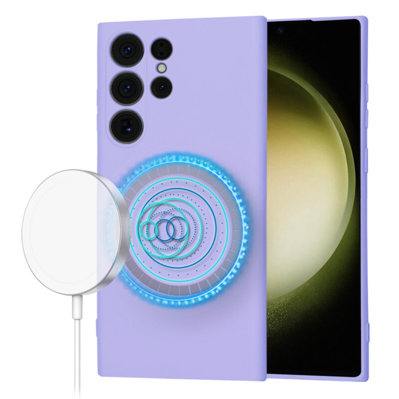 Husa silicon Samsung Galaxy S23 Ultra Techsuit SoftFlex MagSafe, violet