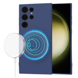 Husa silicon Samsung Galaxy S23 Ultra Techsuit SoftFlex MagSafe, bleumarin