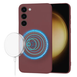 Husa silicon Samsung Galaxy S23 Plus Techsuit SoftFlex MagSafe, bordo