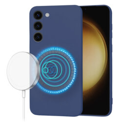 Husa silicon Samsung Galaxy S23 Plus Techsuit SoftFlex MagSafe, bleumarin