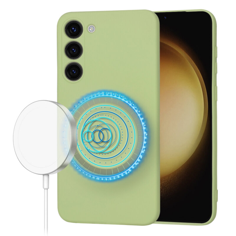 Husa silicon Samsung Galaxy S23 Plus Techsuit SoftFlex MagSafe, verde