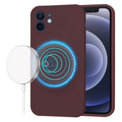 Husa silicon iPhone 12 Techsuit SoftFlex MagSafe, bordo
