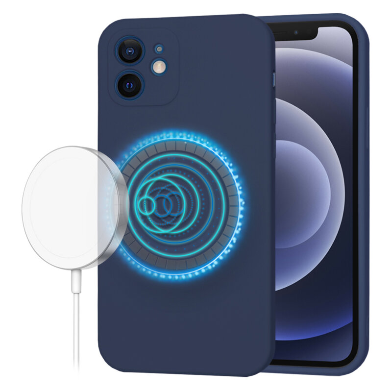 Husa silicon iPhone 12 Techsuit SoftFlex MagSafe, bleumarin