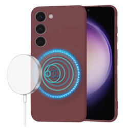 Husa silicon Samsung Galaxy S23 Techsuit SoftFlex MagSafe, bordo