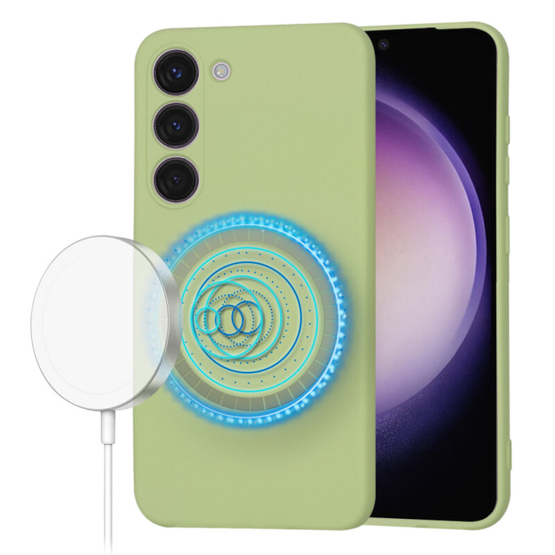 Husa silicon Samsung Galaxy S23 Techsuit SoftFlex MagSafe, verde