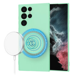 Husa silicon Samsung Galaxy S22 Ultra 5G Techsuit SoftFlex MagSafe, verde deschis