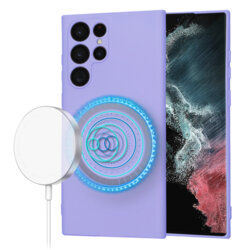 Husa silicon Samsung Galaxy S22 Ultra 5G Techsuit SoftFlex MagSafe, violet
