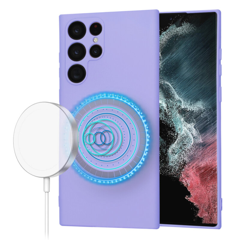 Husa silicon Samsung Galaxy S22 Ultra 5G Techsuit SoftFlex MagSafe, violet