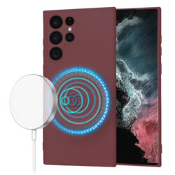 Husa silicon Samsung Galaxy S22 Ultra 5G Techsuit SoftFlex MagSafe, bordo
