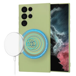 Husa silicon Samsung Galaxy S22 Ultra 5G Techsuit SoftFlex MagSafe, verde