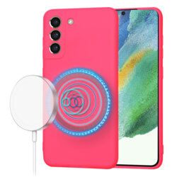 Husa silicon Samsung Galaxy S21 FE 5G Techsuit SoftFlex MagSafe, fucsia