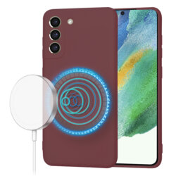 Husa silicon Samsung Galaxy S21 FE 5G Techsuit SoftFlex MagSafe, bordo