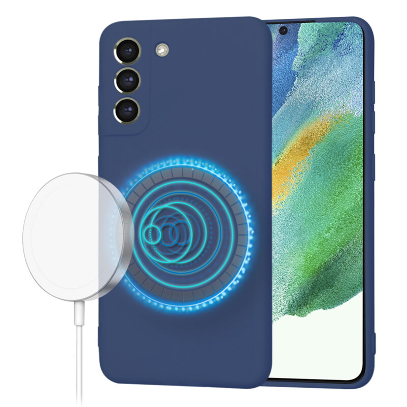 Husa silicon Samsung Galaxy S21 FE 5G Techsuit SoftFlex MagSafe, bleumarin