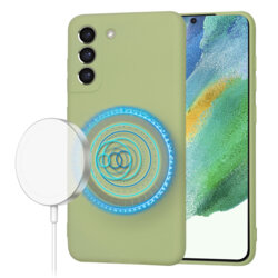 Husa silicon Samsung Galaxy S21 FE 5G Techsuit SoftFlex MagSafe, verde
