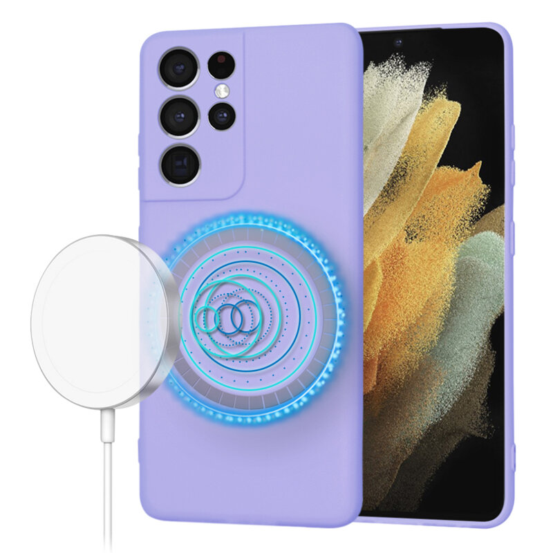 Husa silicon Samsung Galaxy S21 Ultra 5G Techsuit SoftFlex MagSafe, violet