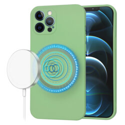 Husa silicon iPhone 12 Pro Max Techsuit SoftFlex MagSafe, verde deschis