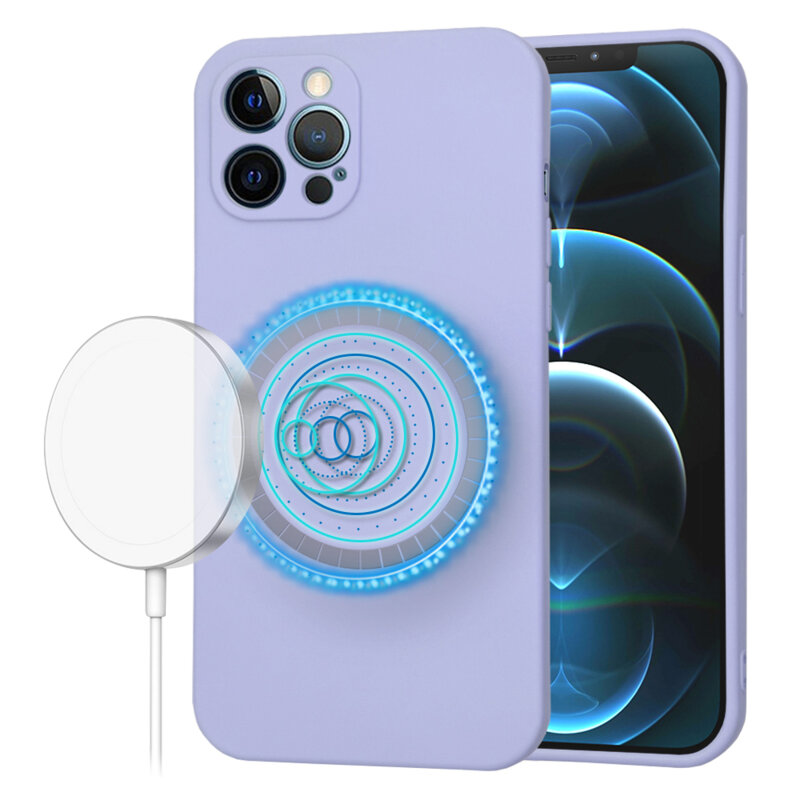 Husa silicon iPhone 12 Pro Max Techsuit SoftFlex MagSafe, violet