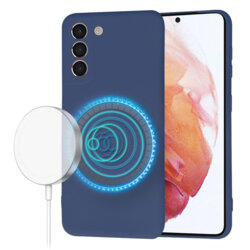 Husa silicon Samsung Galaxy S21 5G Techsuit SoftFlex MagSafe, bleumarin