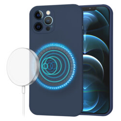 Husa silicon iPhone 12 Pro Max Techsuit SoftFlex MagSafe, bleumarin