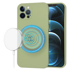 Husa silicon iPhone 12 Pro Max Techsuit SoftFlex MagSafe, verde