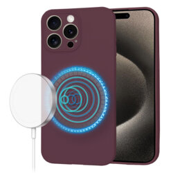 Husa silicon iPhone 15 Pro Max Techsuit SoftFlex MagSafe, bordo