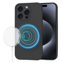 Husa silicon iPhone 15 Pro Techsuit SoftFlex MagSafe, negru