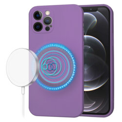 Husa silicon iPhone 12 Pro Techsuit SoftFlex MagSafe, mov