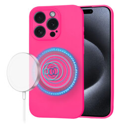 Husa silicon iPhone 15 Pro Techsuit SoftFlex MagSafe, fucsia