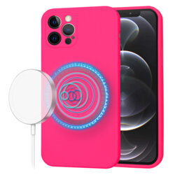 Husa silicon iPhone 12 Pro Techsuit SoftFlex MagSafe, fucsia
