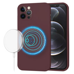 Husa silicon iPhone 12 Pro Techsuit SoftFlex MagSafe, bordo