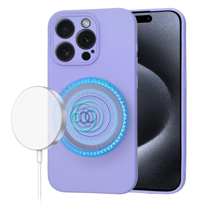 Husa silicon iPhone 15 Pro Techsuit SoftFlex MagSafe, violet