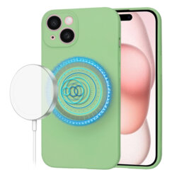 Husa silicon iPhone 15 Techsuit SoftFlex MagSafe, verde deschis